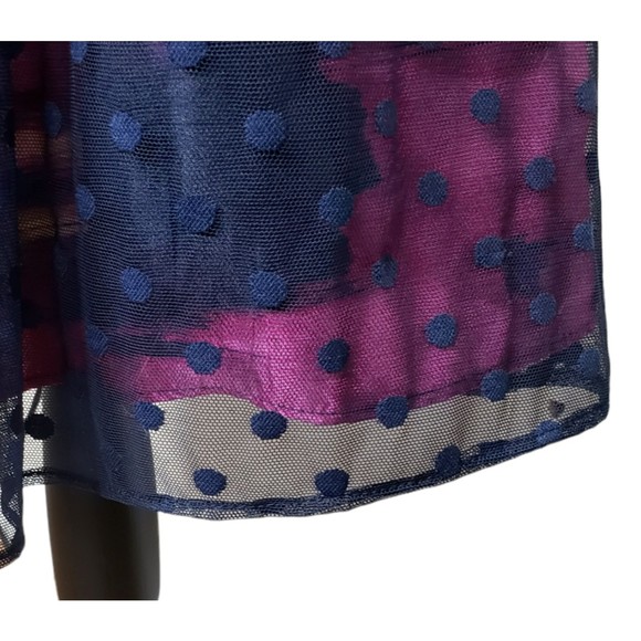 Karin Stevens Womens Sleeveless Sheer Polka Dot Overlay Multicolored Dress Sz 6 - Picture 6 of 8